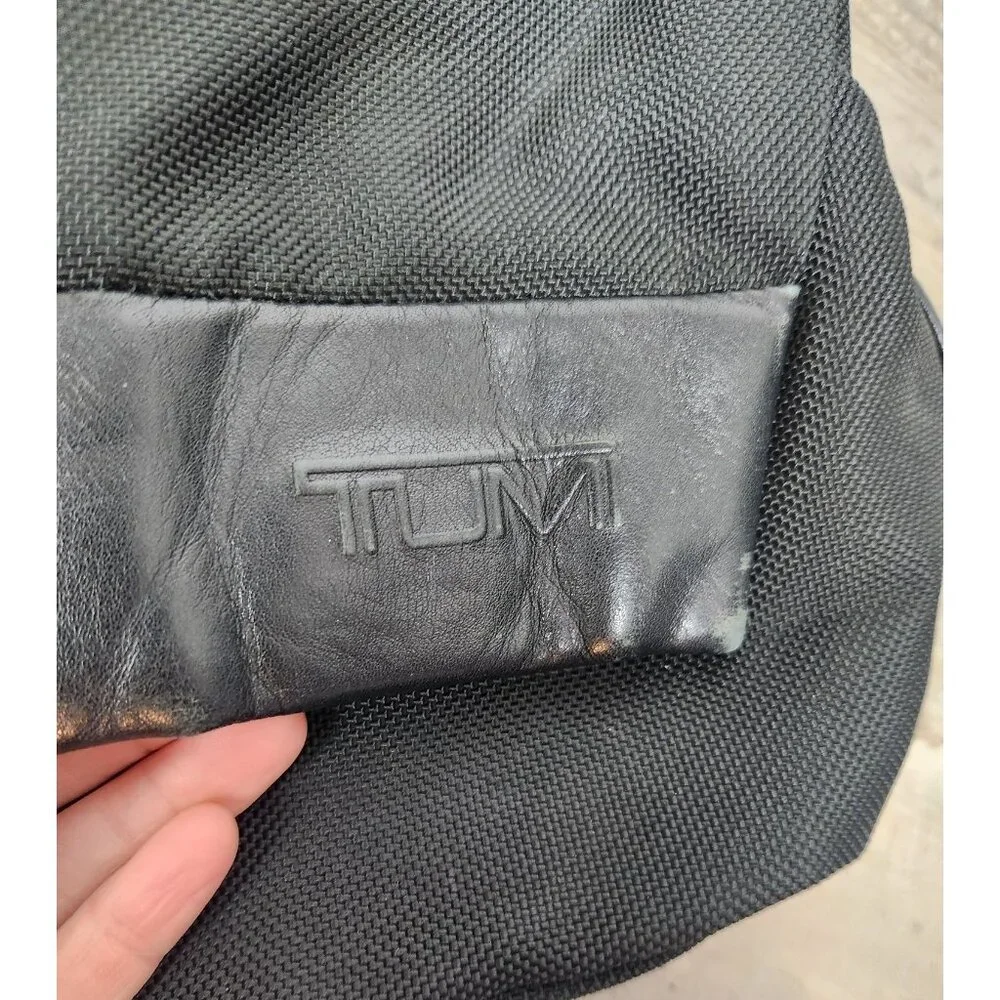 TUMI Leather Trim Bag Flap Messenger Crossbody Laptop Shoulder Nylon 4367D3